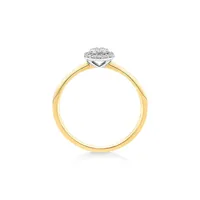0.10 Carat Tw Round Cluster Diamond Promise Ring In 10kt Yellow And White Gold