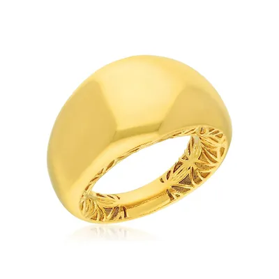 18kt Gold Plated 13.5mm Polished Dome Electrofusion Matching Ring