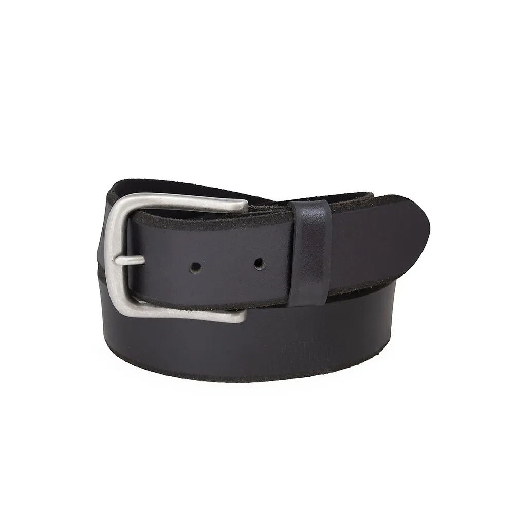 Ceinture en cuir brut à bords biseautés