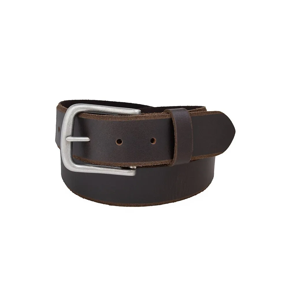 Raw Bevelled Edge Leather Belt