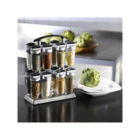 Quad 16-Bottle Spice Rack Carousel with Spices
