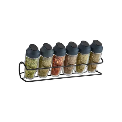 6-Bottle Horizontal Spice Rack Set