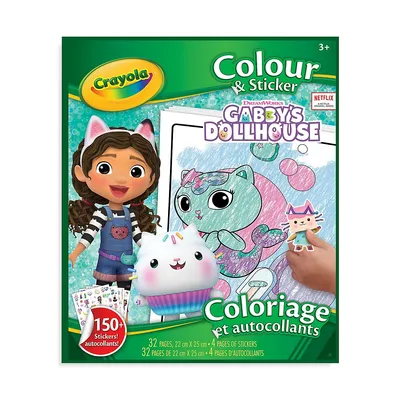 Gabby's Dollhouse Colour and Sticker Book