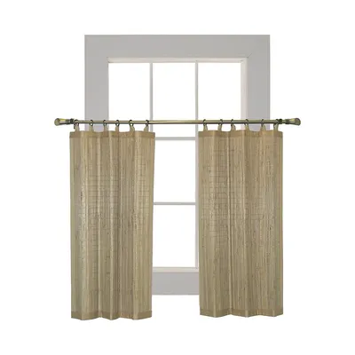 Home Studio Versailles' 2-Piece Bamboo Wood Ring Curtain Panel Tier Set -  36-Inch | Metropolis at Metrotown