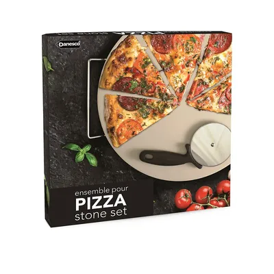 Pierre à pizza et support filiforme Danesco, 37 cm