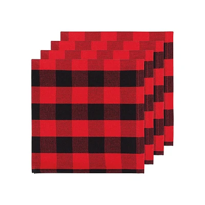 Red Buffalo Check Second Spin 4-Piece Napkin Set