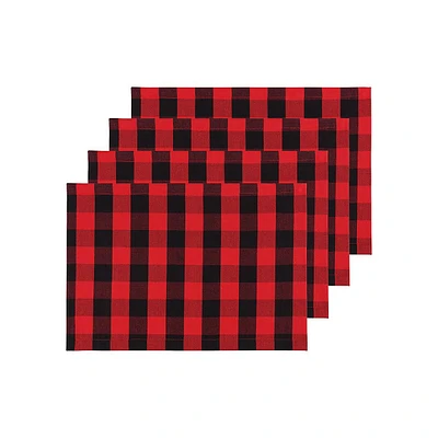 Ensemble de 4 napperons Red Buffalo Check Second Spin