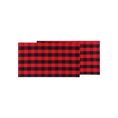 Red Buffalo Check Second Spin Table Runner