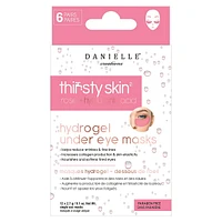 Ensemble de masques hydrogel dessous de l'œil à la rose et à l'acide hyaluronique Thirsty Skin, six pièces
