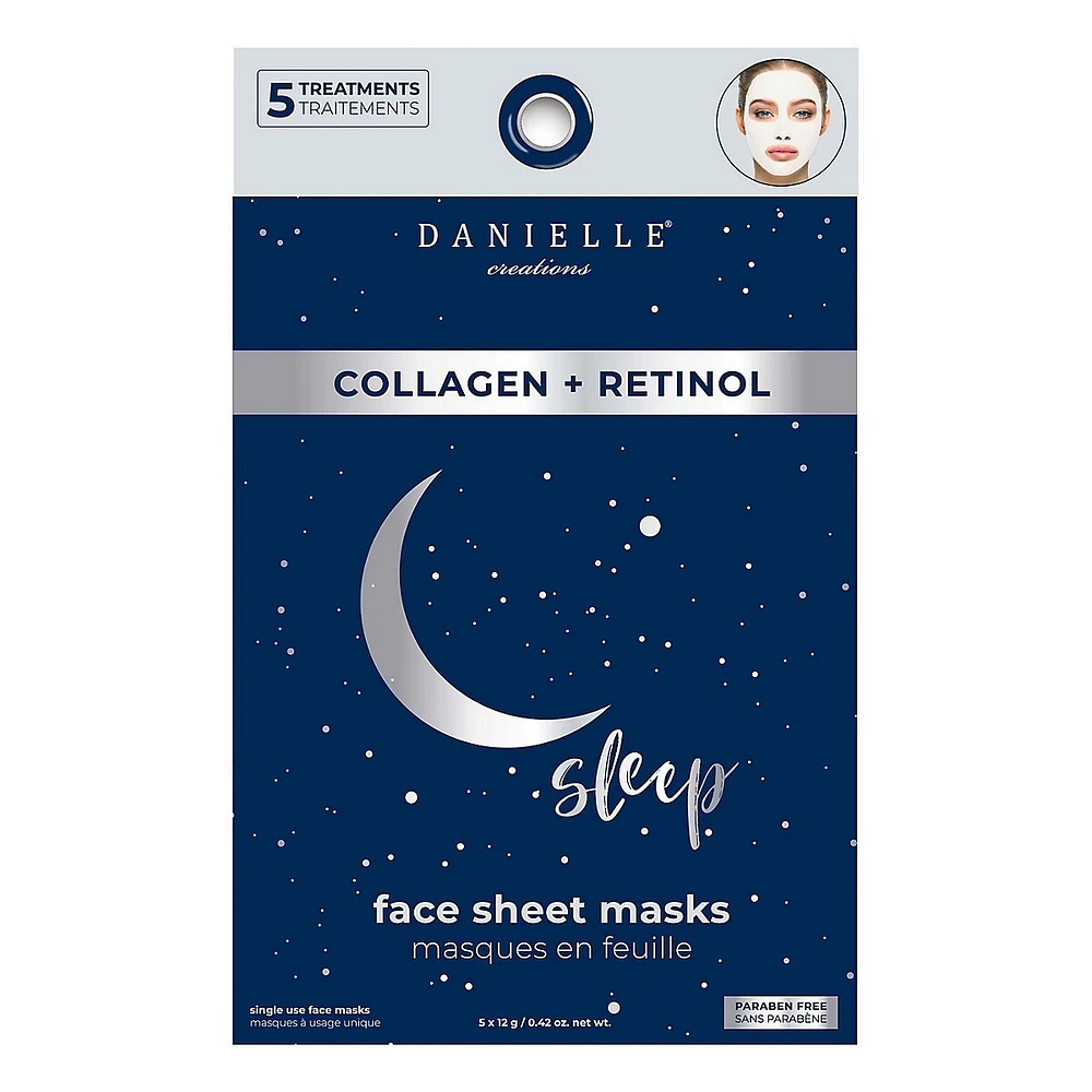 Masque en feuille pour la peau fatiguée, paquet de cinq