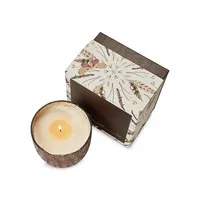 Woodfire Large Boxed Crackle Glass Candle