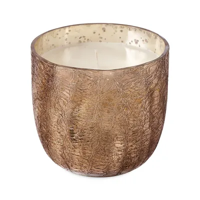 Woodfire Large Boxed Crackle Glass Candle
