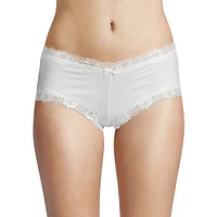 Lace-trimmed Cotton Hipster