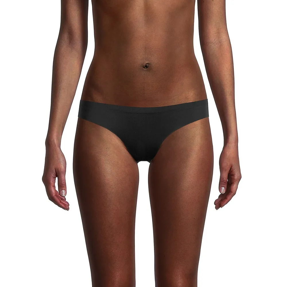 Microfiber Bonded Bikini Panty - Black