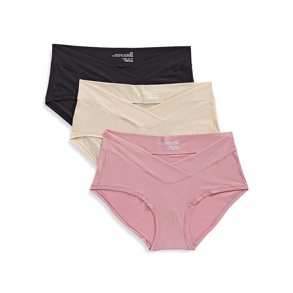 3-Pack Crossover-Waistband Hipster Briefs