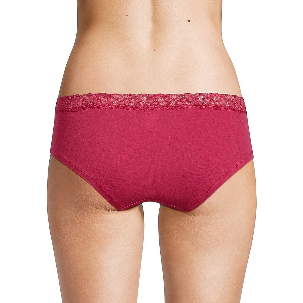 Lace-Trim Stretch-Cotton Hipster Briefs