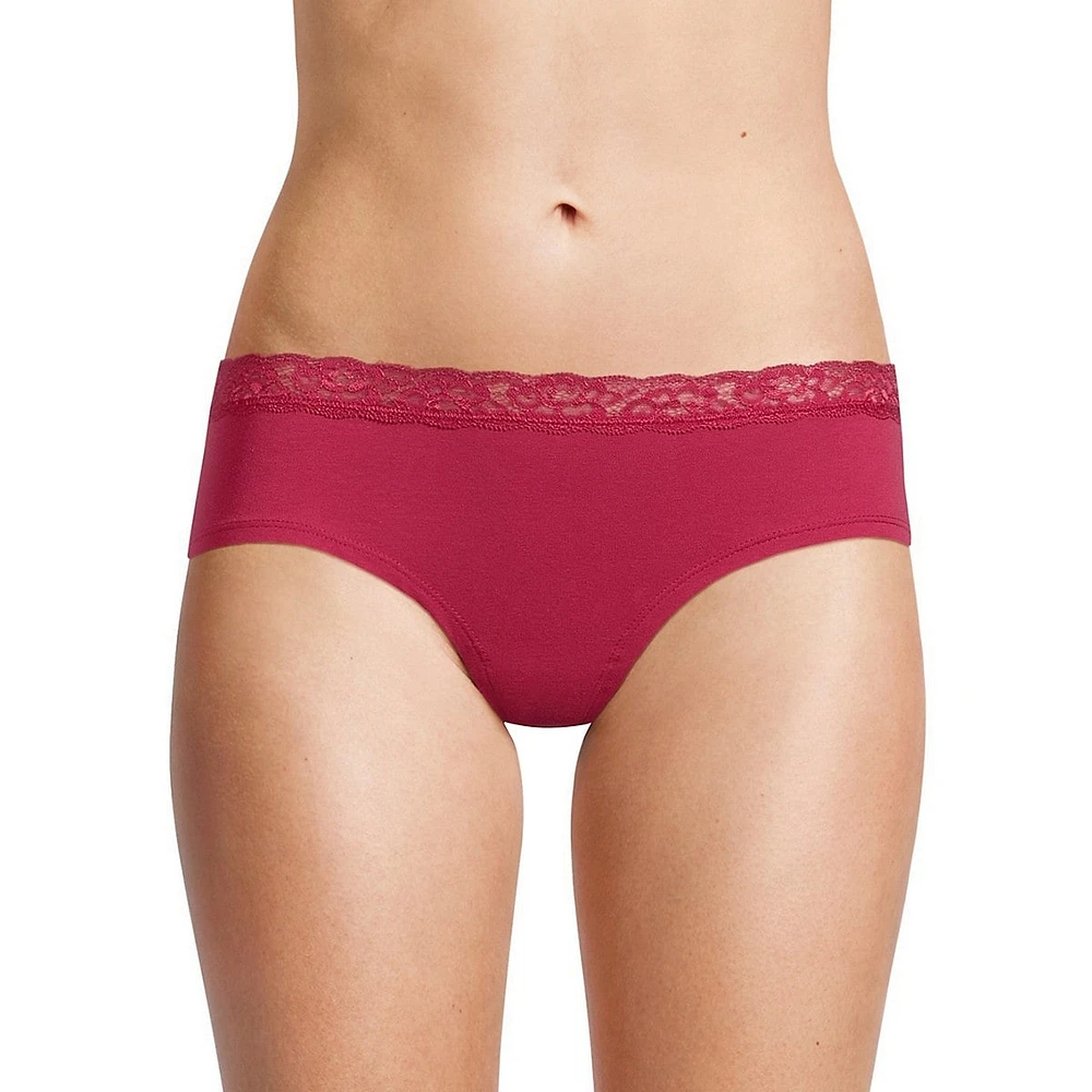 Lace-Trim Stretch-Cotton Hipster Briefs