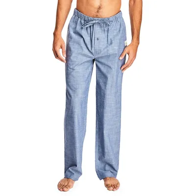 Pantalon de pyjama en chambray, à taille élastique