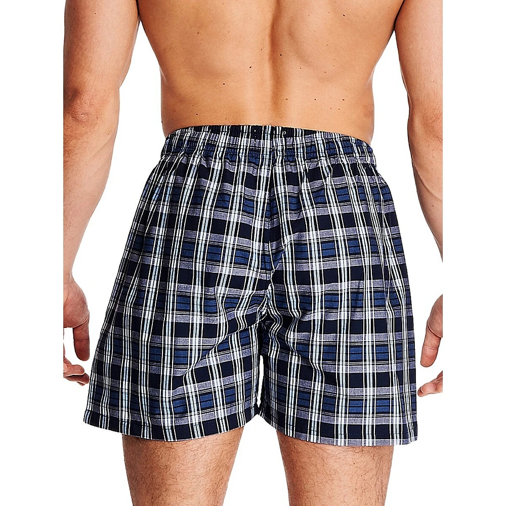 Check-Print Cotton Poplin Sleep Briefs