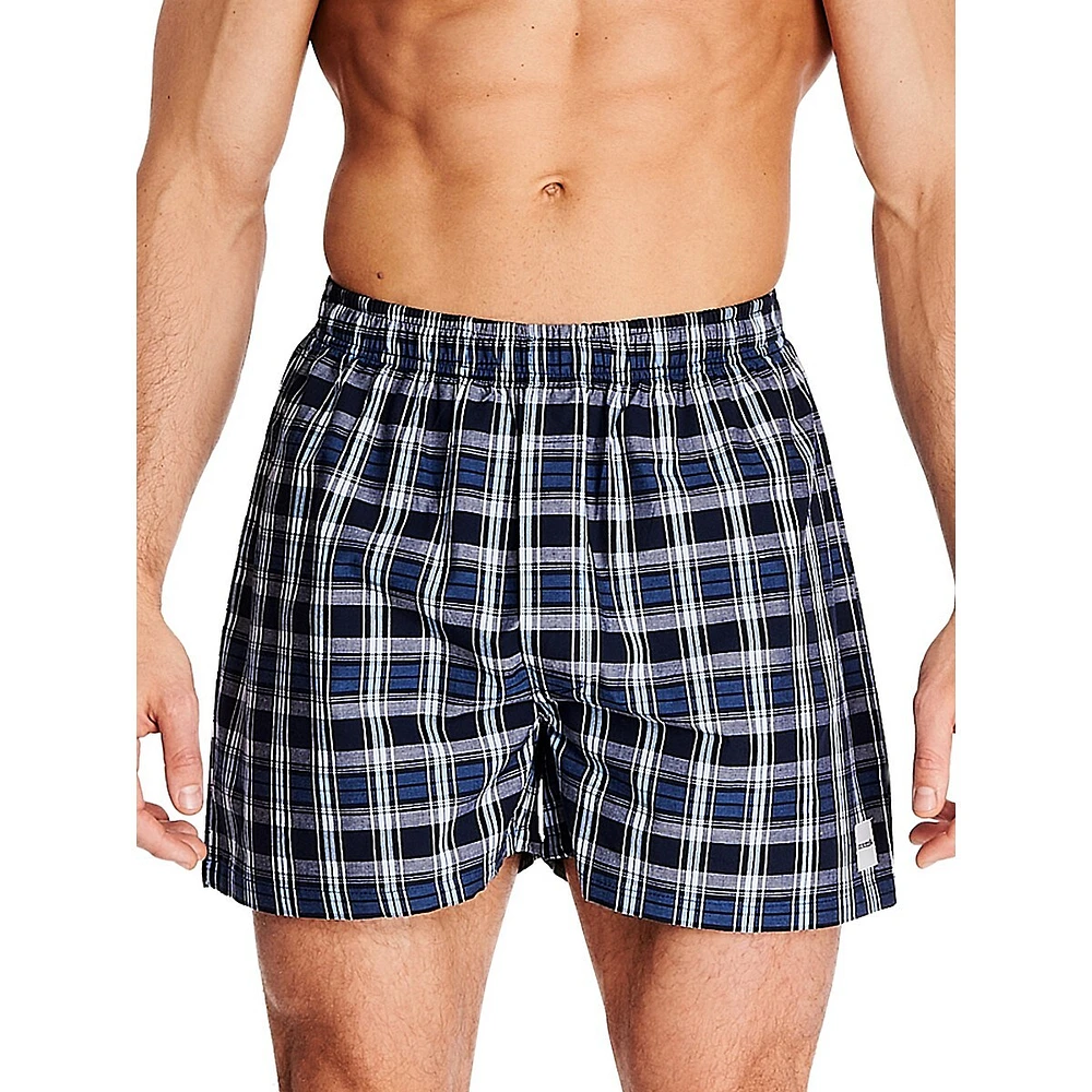 Check-Print Cotton Poplin Sleep Briefs