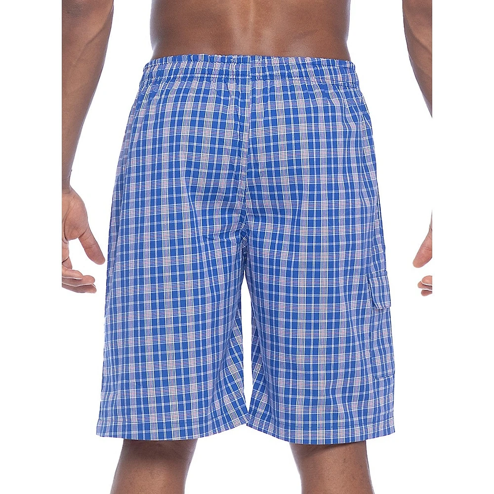 Plaid Poplin Cargo Pyjama Shorts