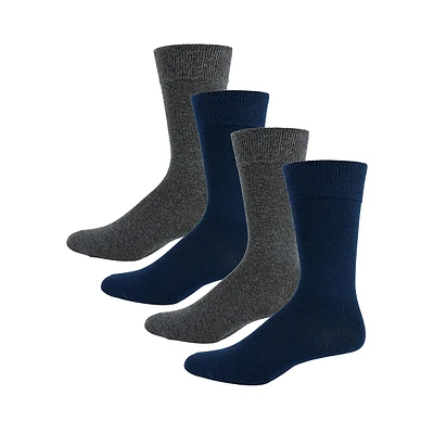 Men's 4-Pair Solid Crew Socks