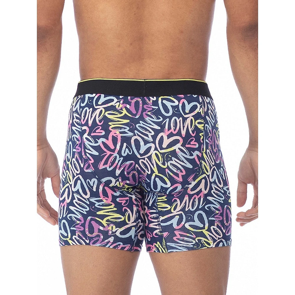 Graffiti Heart-Print Boxer Briefs