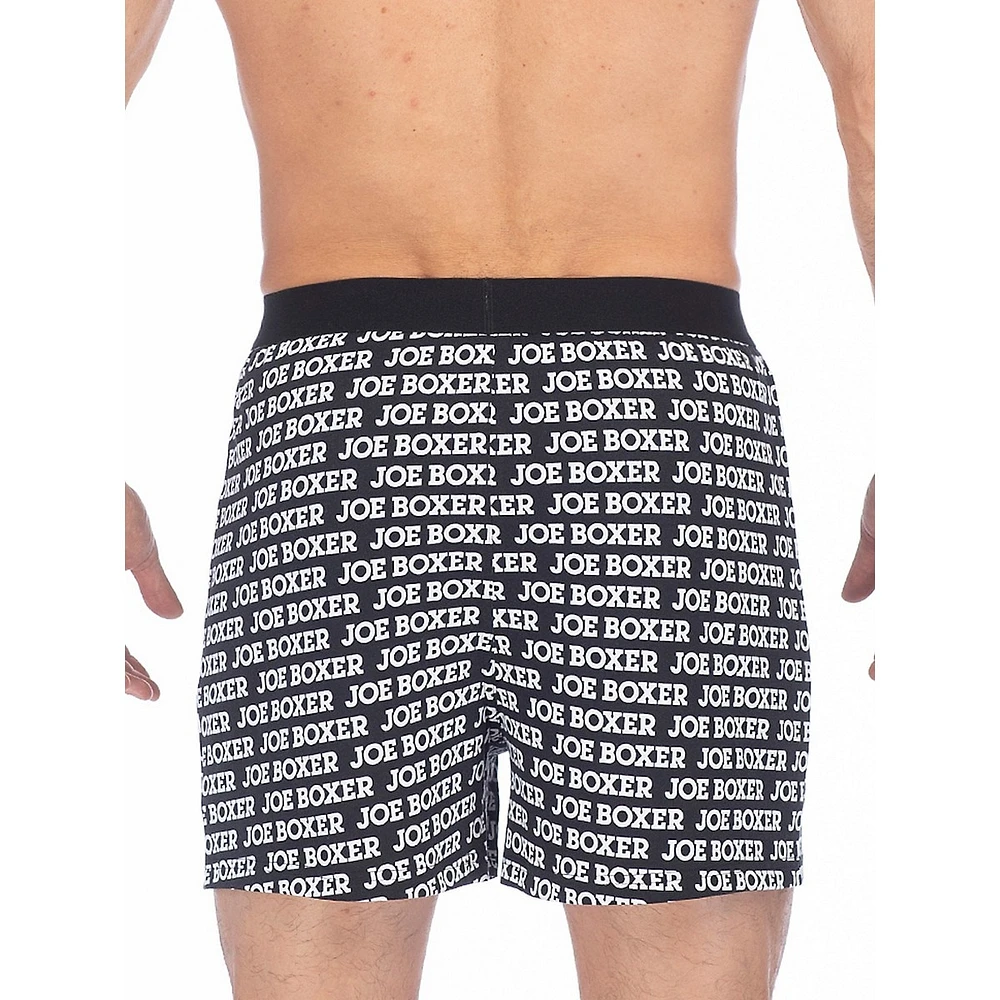 Logo Lettered-Print Organic Cotton Boxer Briefs