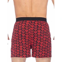 Heart-Print Organic Cotton Loose Boxer Briefs