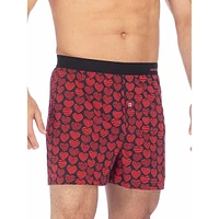 Heart-Print Organic Cotton Loose Boxer Briefs