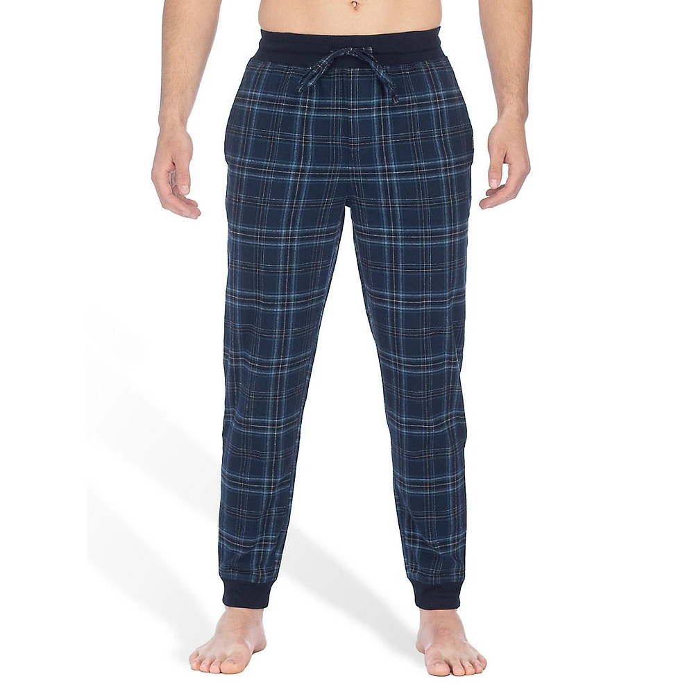 Modern-Fit Check Flannel Joggers