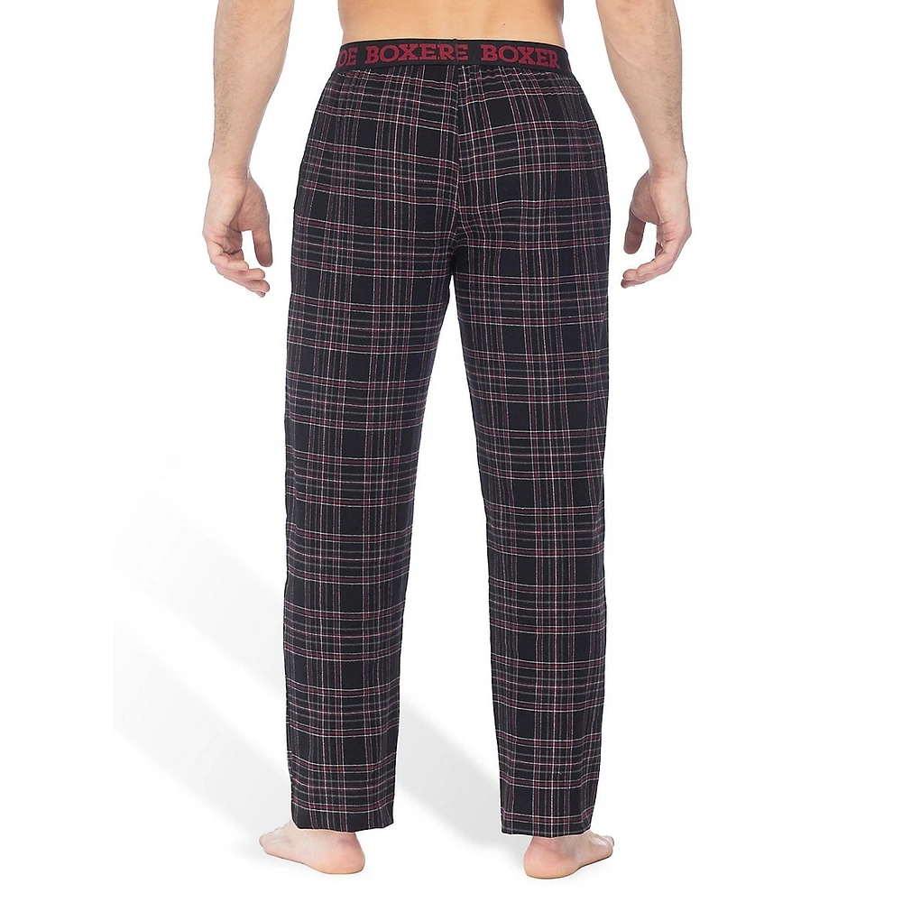 Classic-Fit Logo-Waistband Plaid Flannel Pants