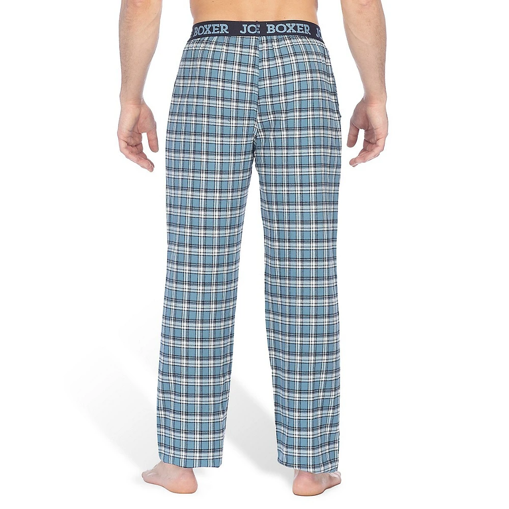 Classic-Fit Logo-Waistband Plaid Flannel Pants