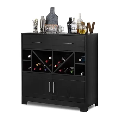 Vietti Bar Cabinet with Bottle Storage and Drawers