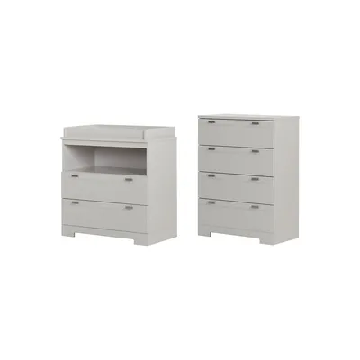 Reevo Changing Table and Four-Drawer Chest Set