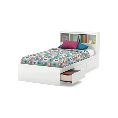 Reevo 2-Piece Mates Bed & Bookcase Headboard Set