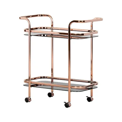 Maliza Smoked Glass-Top Bar Cart