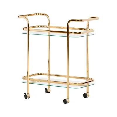 Maliza Glass-Top Bar Cart