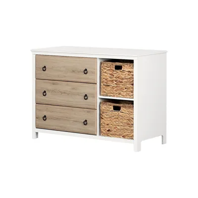 Cotton Candy 3-Drawer Dresser With Baskets