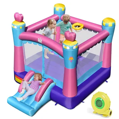 Inflatable Bounce House 3-in-1 Princess Theme Inflatable Castle W/ 480w Blower