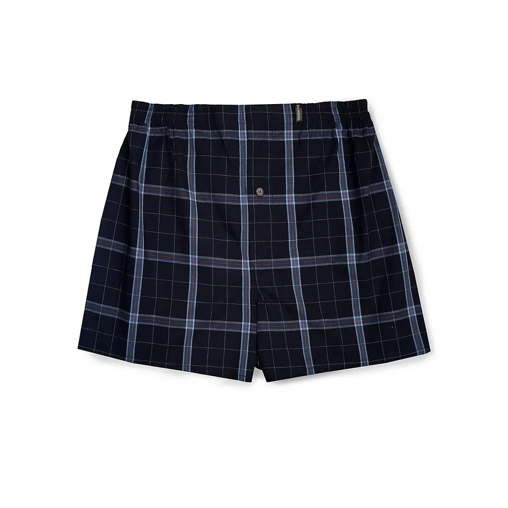 Cotton Woven Plaid Boxers