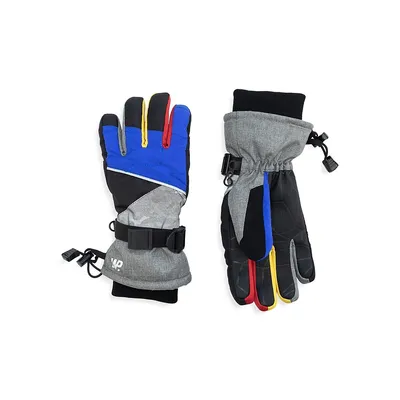 Boy's Reflective Colourblock Ski Gloves
