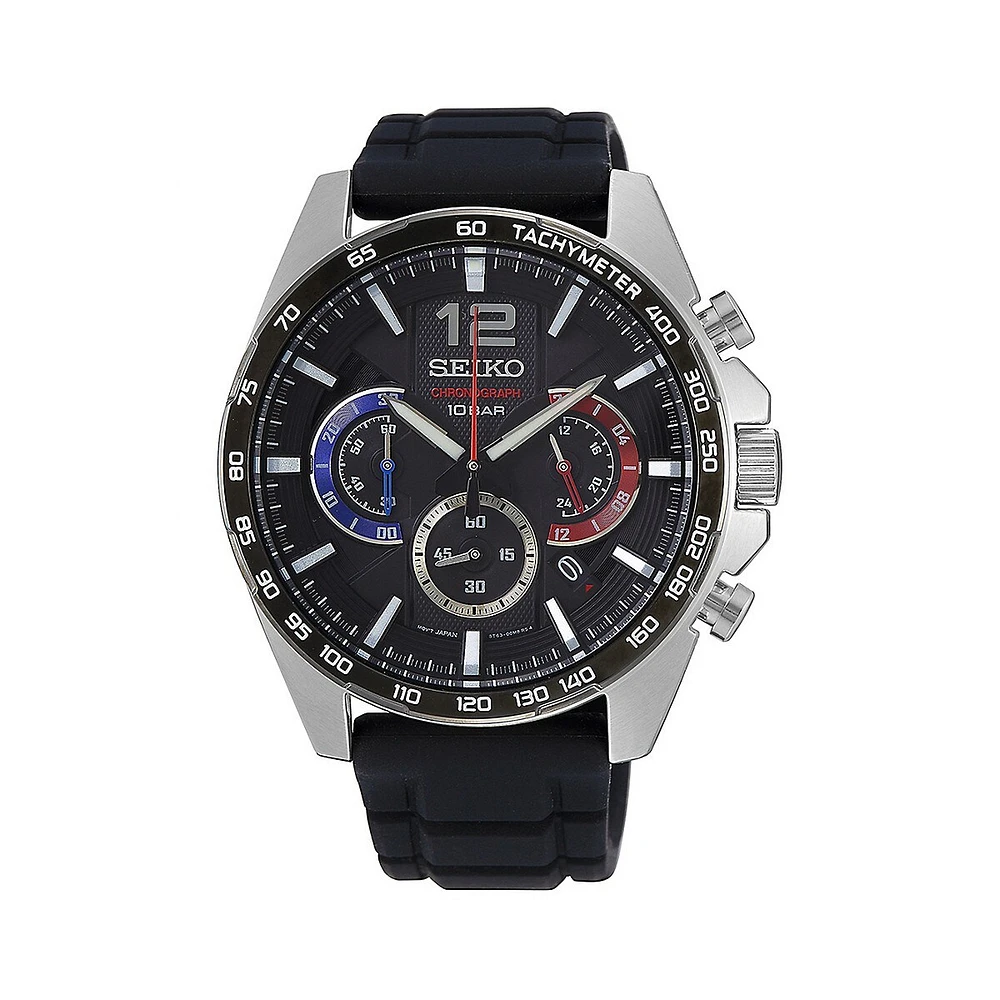 Montre chronographe avec bracelet en silicone