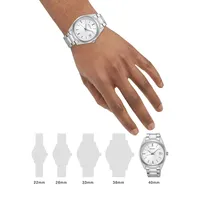 White Dial & Silvertone Stainless Steel Bracelet Watch SUR307P1