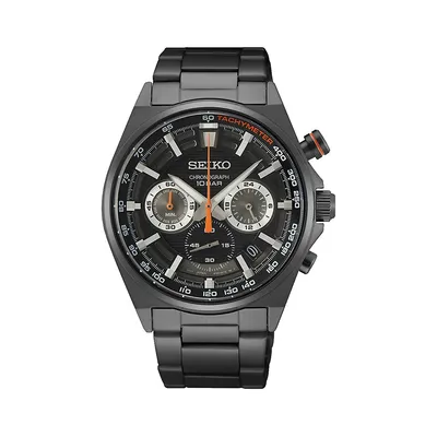 Black Stainless Steel Tachymeter Chronograph Watch SSB399P1