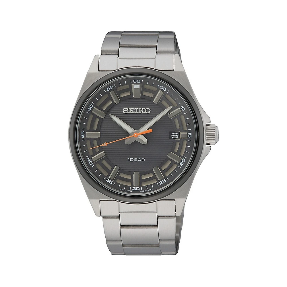 Montre-bracelet en acier inoxydable à cadran gris marine SUR507P1