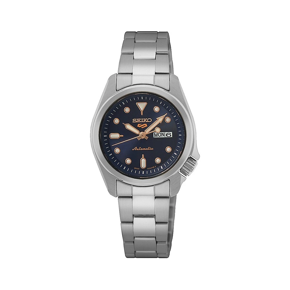 Sports Dark Blue Dial & Stainless Steel Date Display Watch SRE003K1F