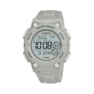 Montre chronographe numérique avec bracelet en silicone gris R2335P