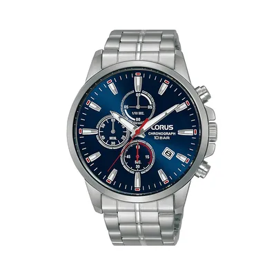 Montre chronographe à bracelet en acier inoxydable RM379H