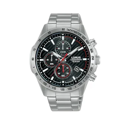 Montre chronographe à bracelet en acier inoxydable RM391H
